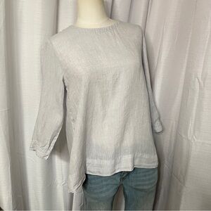 MUJI Pale Blue Linen Blouse